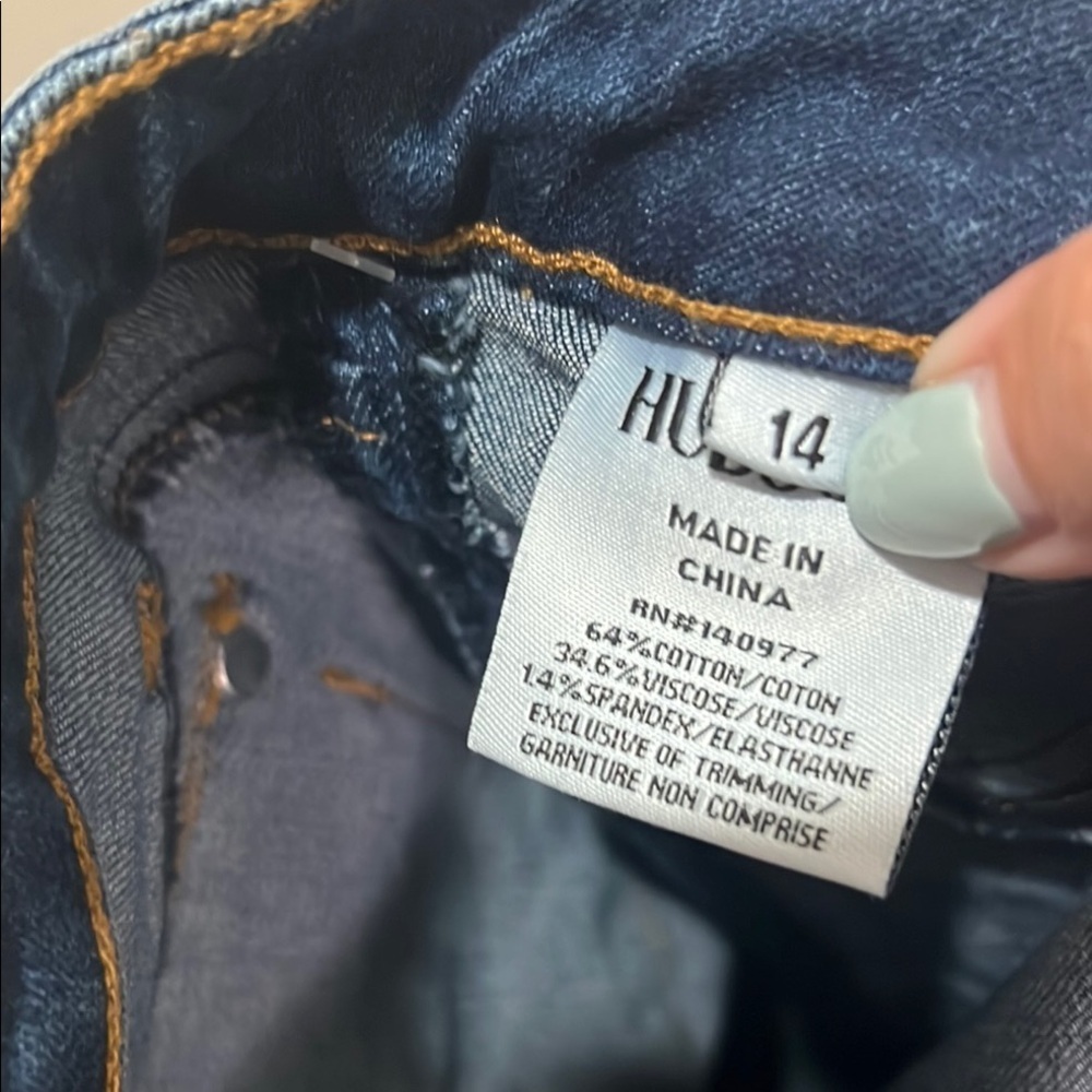 Hudson Jeans Collin Skinny Girls Blue Tapered Denim Bottoms Slim Vintage - Picture 8 of 14